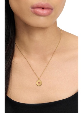 代购kate spade女士吊坠项链简约优雅精致百搭金色圆形吊坠