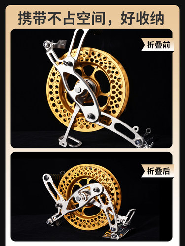 筝友新款折叠风筝线轮盘专业高档背带手握轮刹车防倒转风筝轮 - 图1