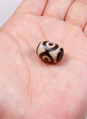 西藏天然真品三眼天珠玛瑙小单散珠配饰珠老型顶珠腰珠桶珠饰品