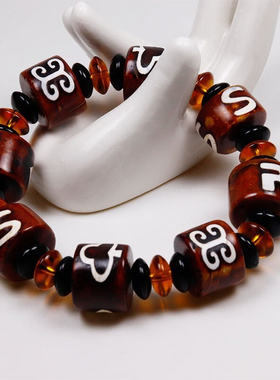 西藏男士玛瑙多宝天珠