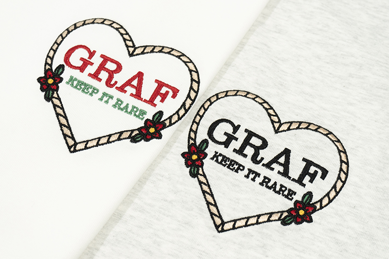 GRAF原创品牌爱心形状花朵KeepItRare小刺绣舒适简单美式宽松短袖-图0