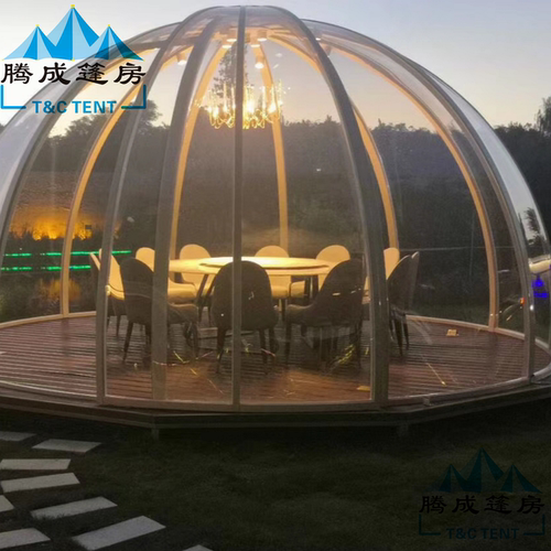 新品半圆型球形透明PC星空屋玻璃网红泡泡屋民宿帐篷酒店户外野营 - 图2