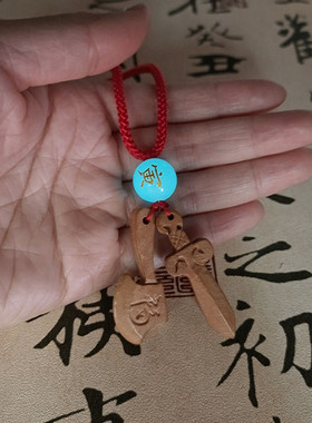 男女通用手工雕刻桃木