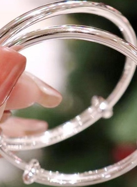 7~14岁可调大小999幻彩足银手镯