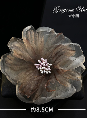 米小图女士绢纱布艺多色花朵胸花