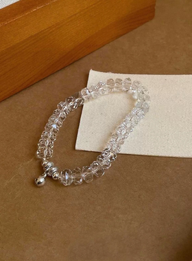 小众精致巨好看的手串白琉璃蝴蝶结结手链清冷感精致轻奢铃铛手饰