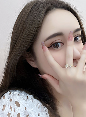 山茶花戒指女ins潮小众高级感食指少女感