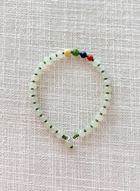 天然和田玉翡翠质感编织手链手绳