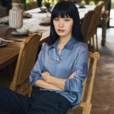 秋安 Рубашка, осенний шифоновый лонгслив, коллекция 2022, V-образный вырез, облегающий крой