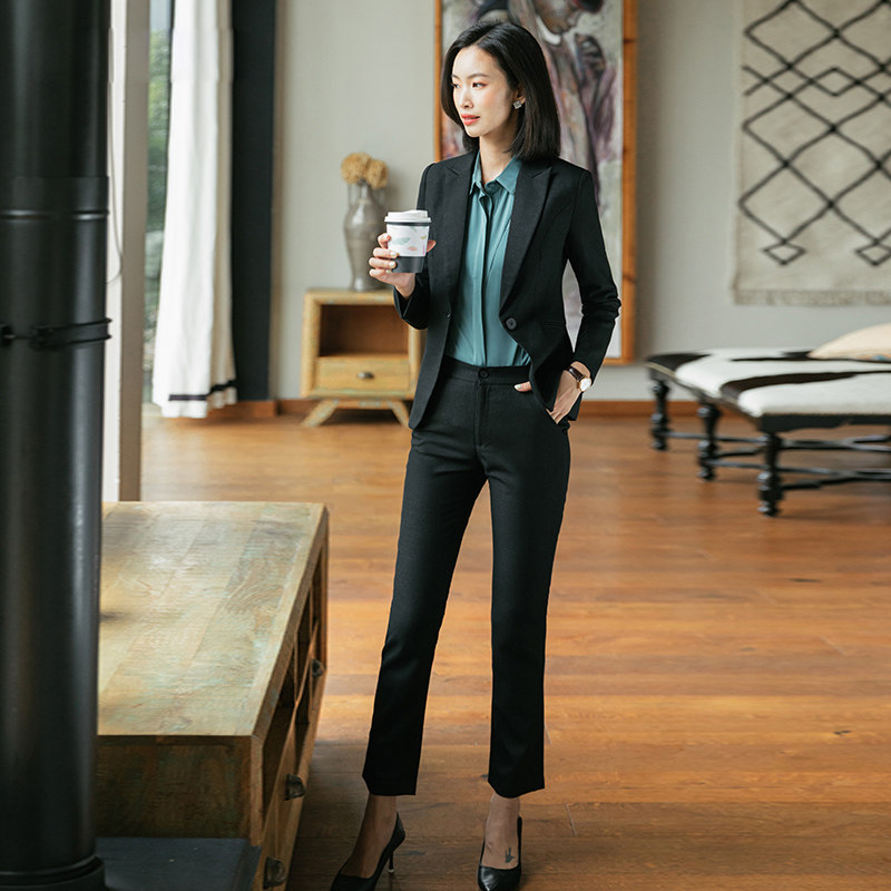 西装套装气质端庄大气白领工作服 秋安职业女裤套装