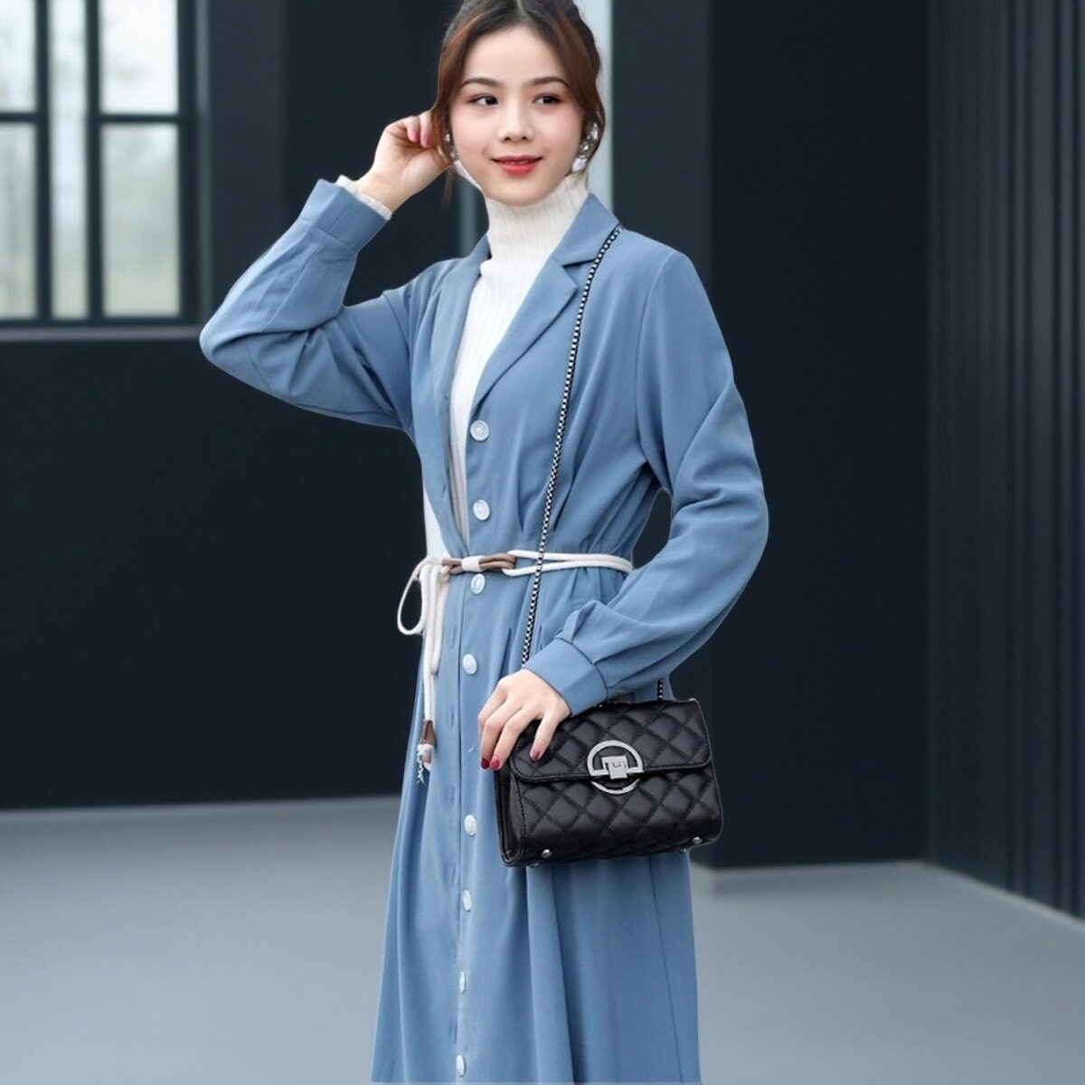 精品时尚女包2025新款单肩斜挎包小方包百搭迷你小香风菱格链条包,淘宝优惠券,粉丝福利购,淘宝优惠卷