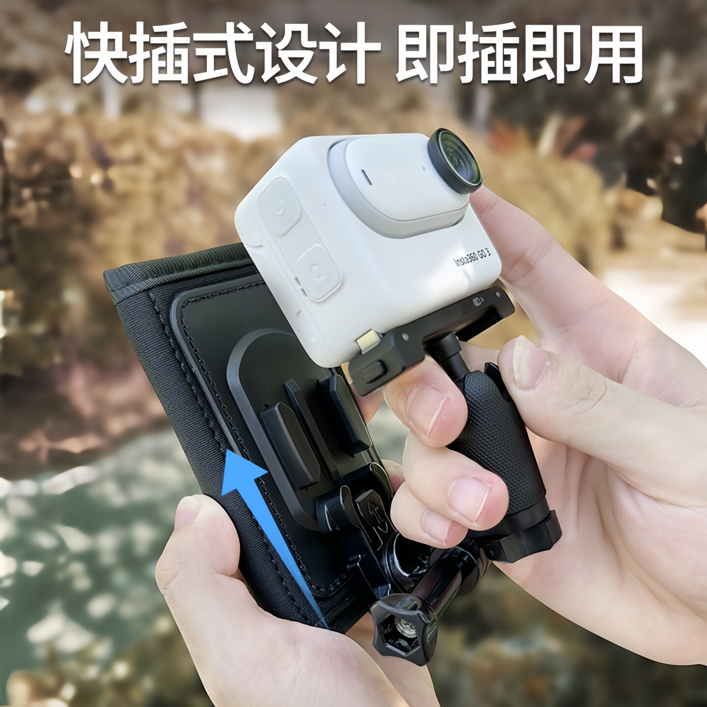 Action camera backpack clip is suitable for DJI Action/6/5pro/4/Nano/Pocket3/insta360/GoPro school bag fixed bracket shoulder strap clip perspective outdoor live broadcast