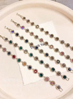 时尚高级设计感满钻彩色水钻手链