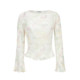 Lingzhi Vero Moda chiffon shirt ສໍາລັບແມ່ຍິງໃນດູໃບໄມ້ລົ່ນແລະລະດູຫນາວ, ພິມອອກໃຫມ່ bell-sleeved slim top, versatile, ຄົນອັບເດດ: ແລະ elegant