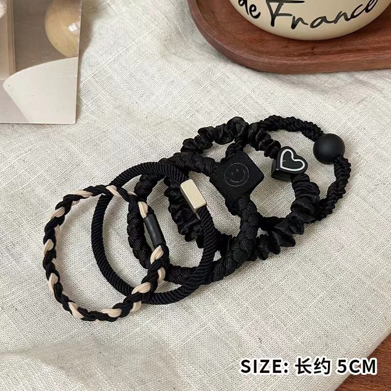 高弹力耐用加粗气质发绳百搭马尾发圈扎头发饰头绳高级感皮套头饰