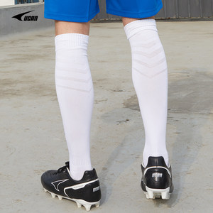 UCAN锐克新款足球袜长筒毛巾底防滑减震训练比赛运动袜子成人儿童
