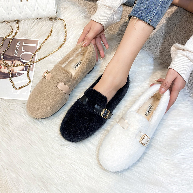 毛毛鞋女冬外穿厚底2025新款加绒豆豆鞋棉鞋34码小码33大码41到43,淘宝优惠券,粉丝福利购,淘宝优惠卷