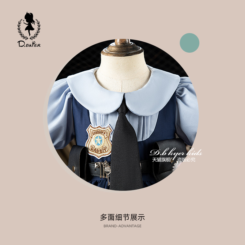 女童朱迪兔子警官衣服儿童cos生日洛丽塔公主裙子疯狂动物城秋冬 - 图1