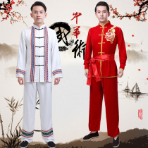 New ethnic wind beating drum dance dragon dance lion costumes martial arts Tai Chi Fu Mens practice to perform the Chinese red stage to perform