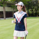 夏季高尔夫球服装 运动球服 女款短袖T恤V领运动休闲Polo衫上衣