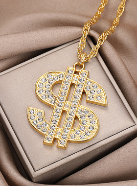 欧美嘻哈夸张项链大金链子塑料仿真土豪金表演节日演出道具