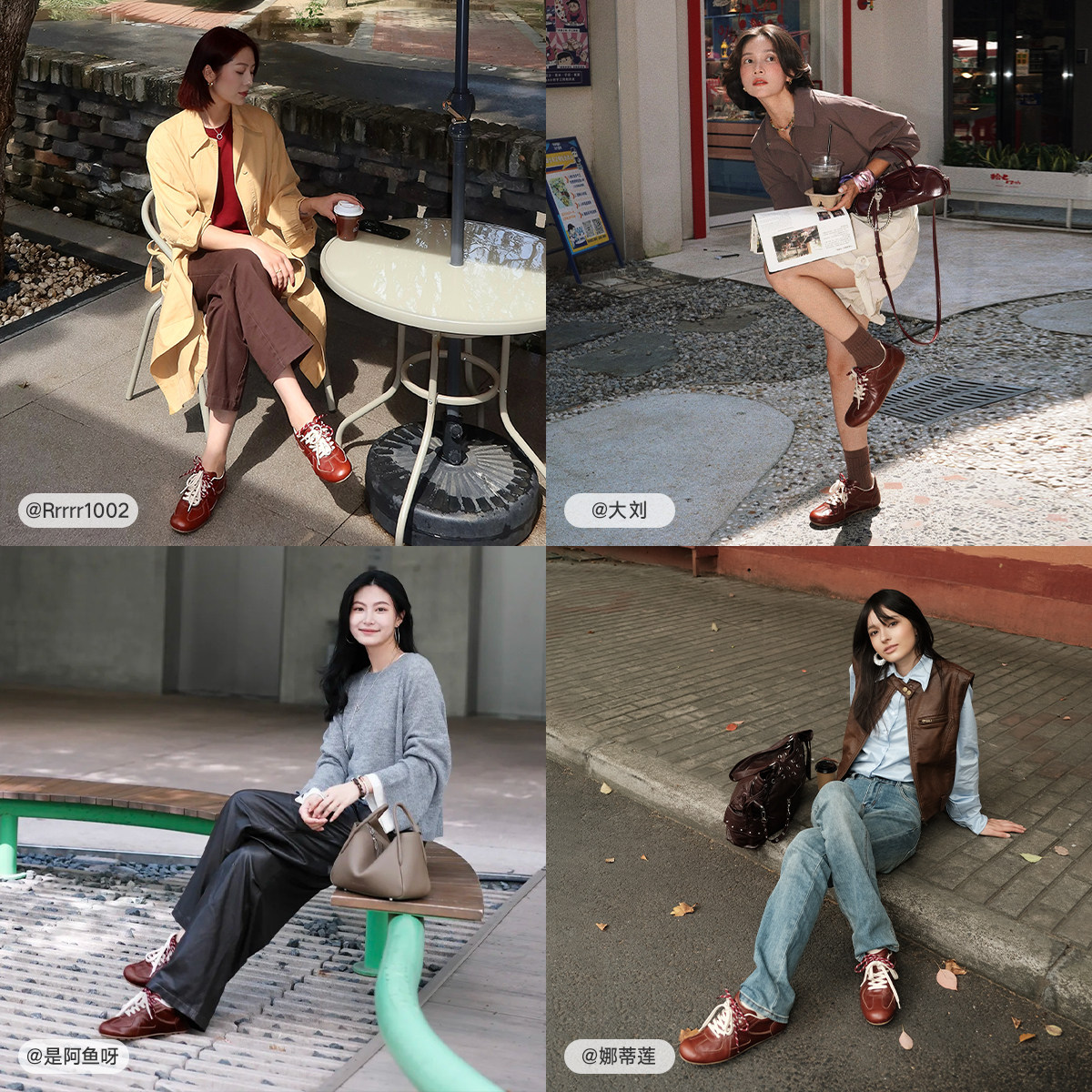 [王玉雯款]莎莎苏2025秋冬新款弥敦道芭蕾运动德训鞋复古棕阿甘鞋,淘宝优惠券,粉丝福利购,淘宝优惠卷