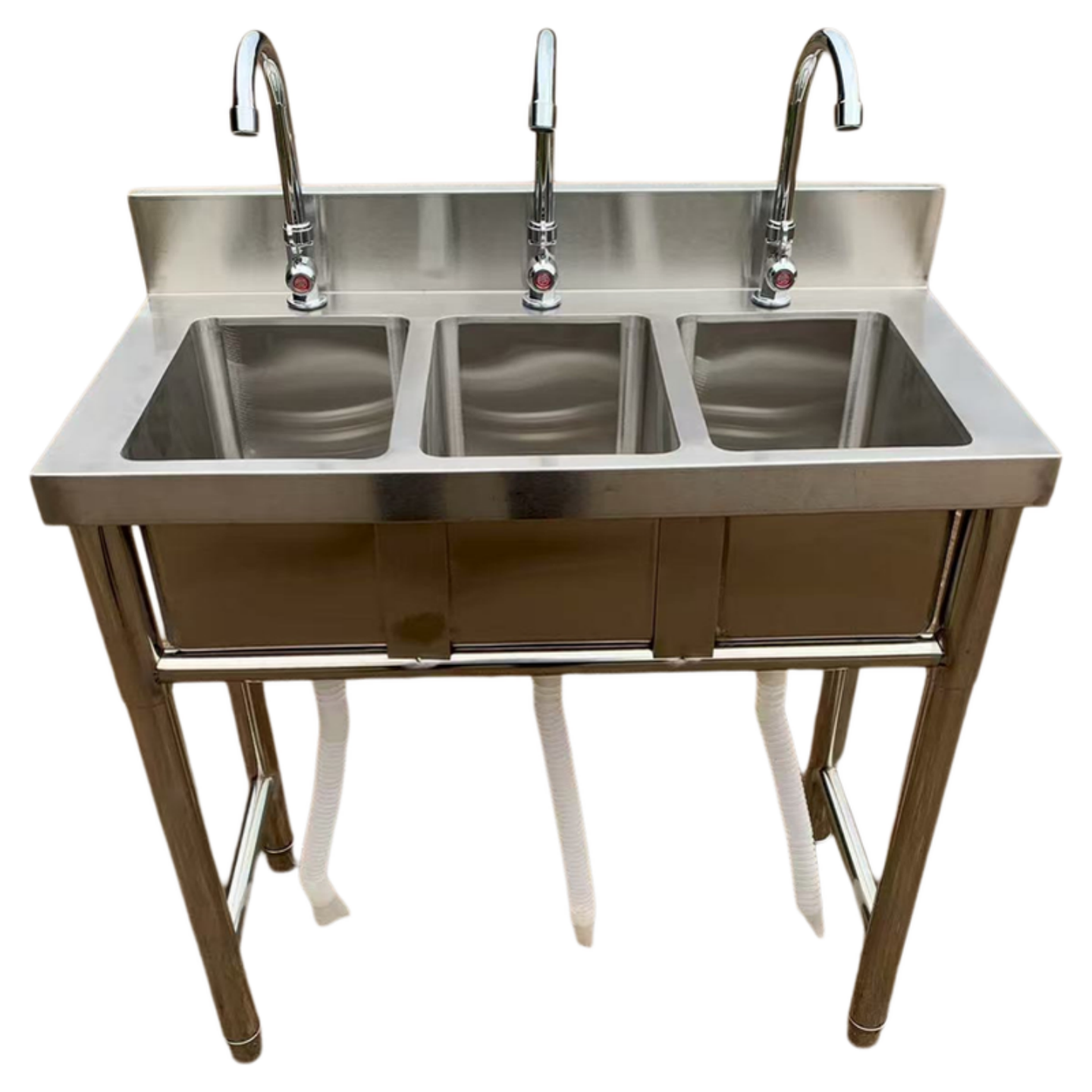 商用不锈钢水槽小号三连池洗菜盆洗碗池单槽水池双槽检查三槽平台 - 图3