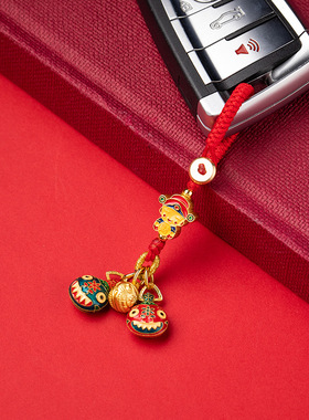 男女沙金古法烧蓝珐琅手机钥匙扣