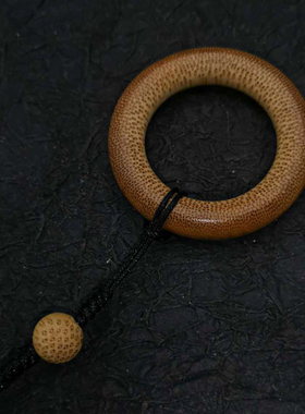 文玩竹圈花鱼籽纹diyu盘饰品挂件