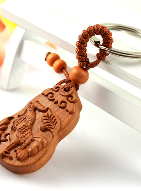 桃木金鸡小鸡挂件吊坠吉祥物