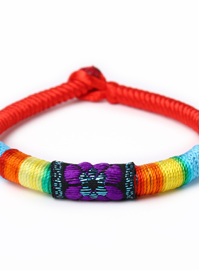 编织金刚结本命年民族风红绳手链