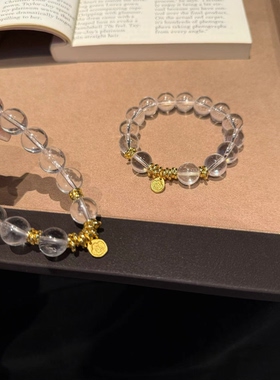 落在人间的柔光净化与平衡天然白水晶手链女款单圈时尚百搭饰品