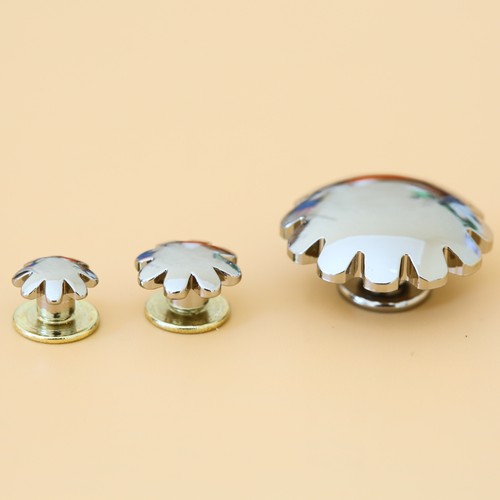 纯黄铜小花皮具装饰扣钱包扣财布扣手工皮艺皮雕五金配件 - 图1