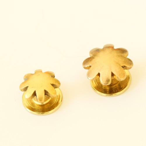 纯黄铜小花皮具装饰扣钱包扣财布扣手工皮艺皮雕五金配件 - 图3