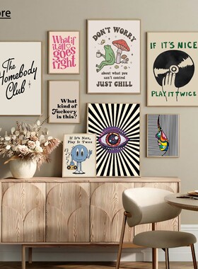 Simplicity Vintage Pink Cartoon Print Canvas Wall Art Poster