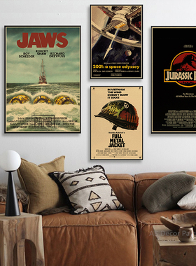 Movie Series Poster Retro Jaws/Jurassic Park Vintage Home