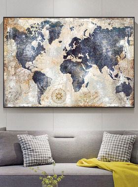 Vintage World Map Painting Wall Pictures Living Room Poster