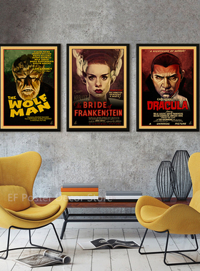 Monsters Movie Poster Vintage Home Horror Film Art Painting