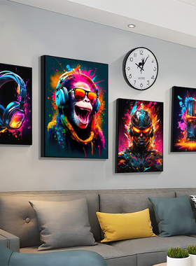 Game Character Art Poster Gamepad Headset Soccer Canvas