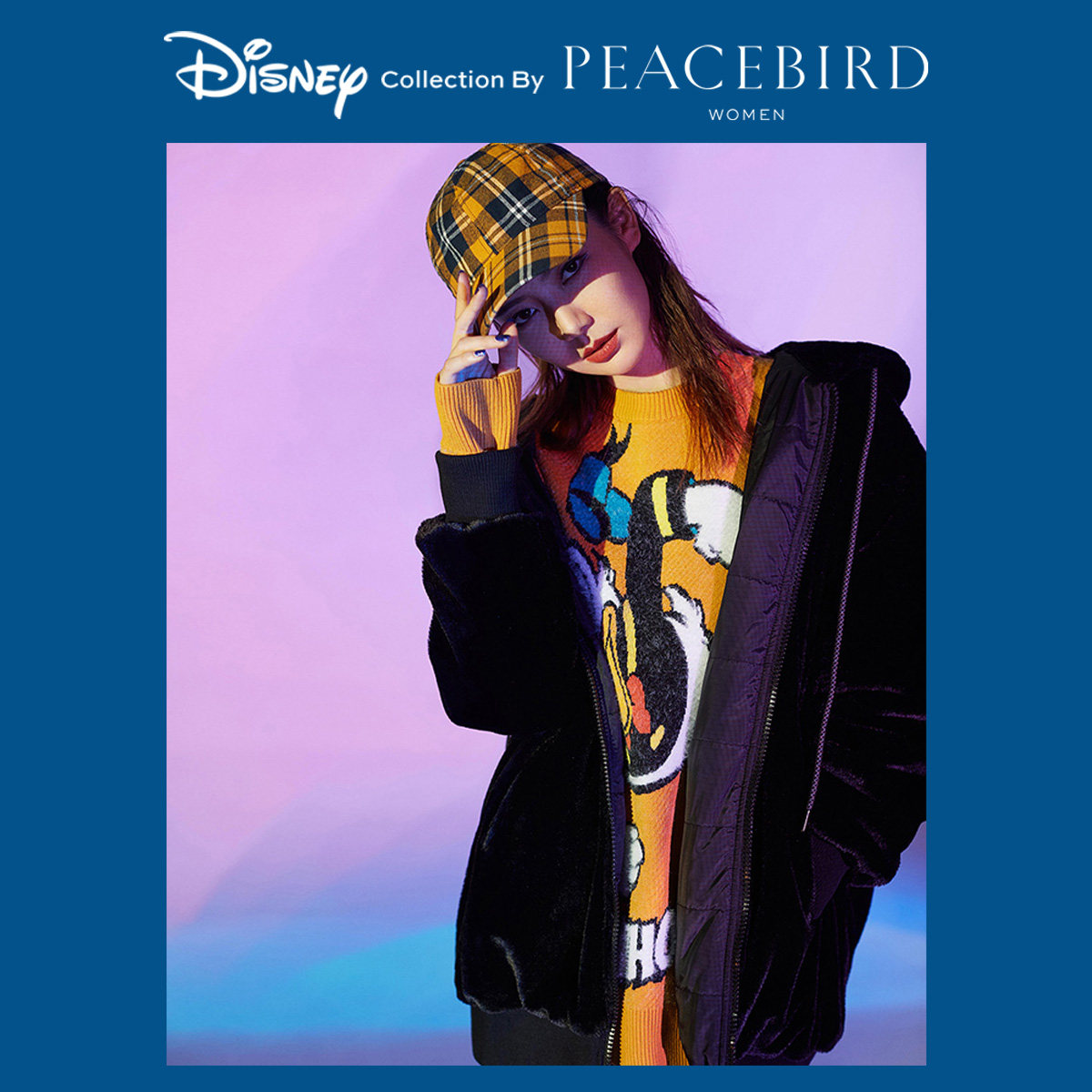 【迪士尼联名】太平鸟唐老鸭印花毛衣 太平鸟普埃拉毛针织衫