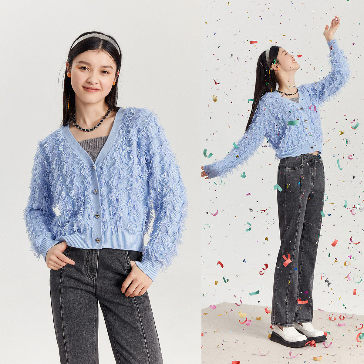 太平鸟流苏针织2021春季新款毛衣 太平鸟喜之乐毛针织衫