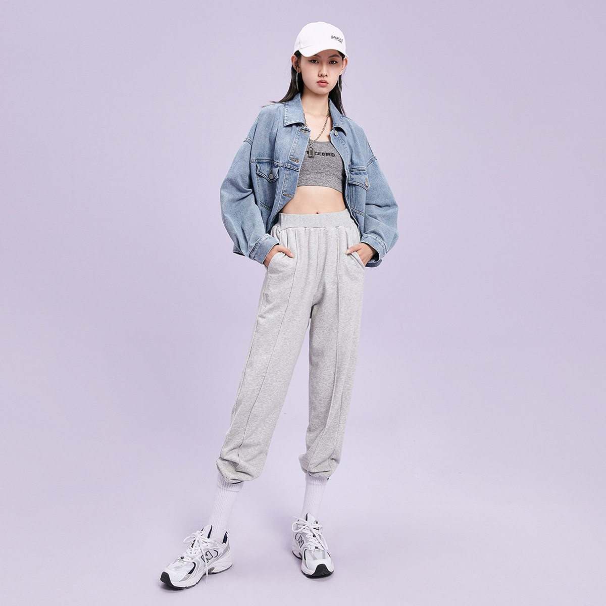 太平鸟短款牛仔女春秋装新款牛仔衣 太平鸟喜之乐短外套