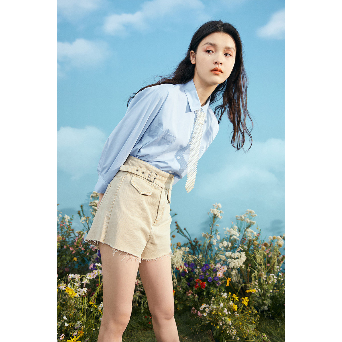 太平鸟牛仔直筒宽松2020夏季短裤 太平鸟普埃拉牛仔裤