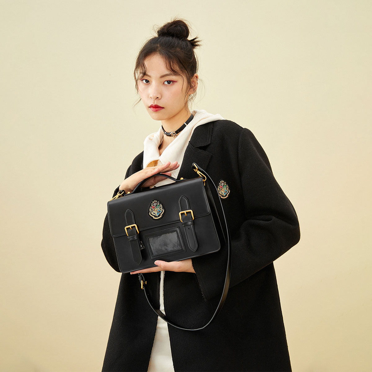 【哈利波特联名】太平鸟英伦pu斜挎包 太平鸟女士包袋