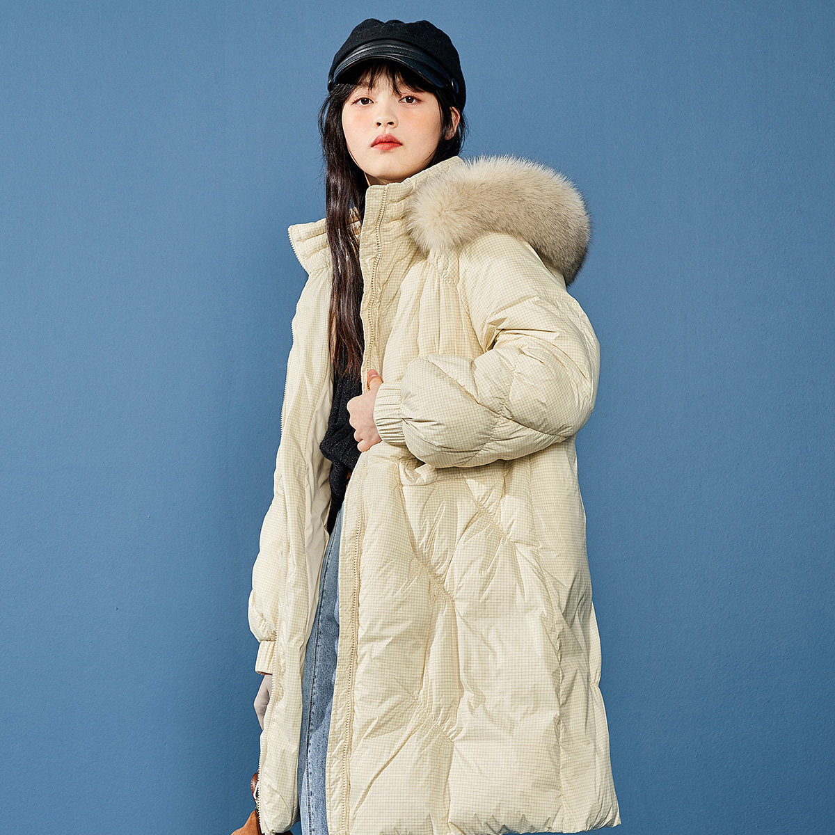 【反季特卖】太平鸟中长款女羽绒服 太平鸟广仁羽绒服