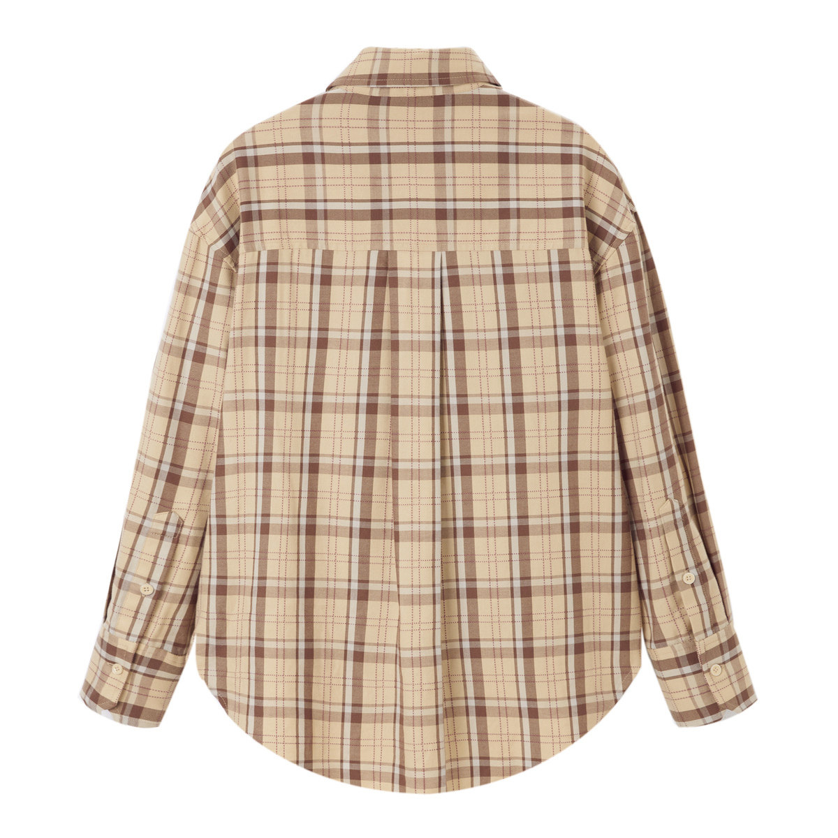 太平鸟格纹绑带2020秋冬新款衬衫 太平鸟衬衫