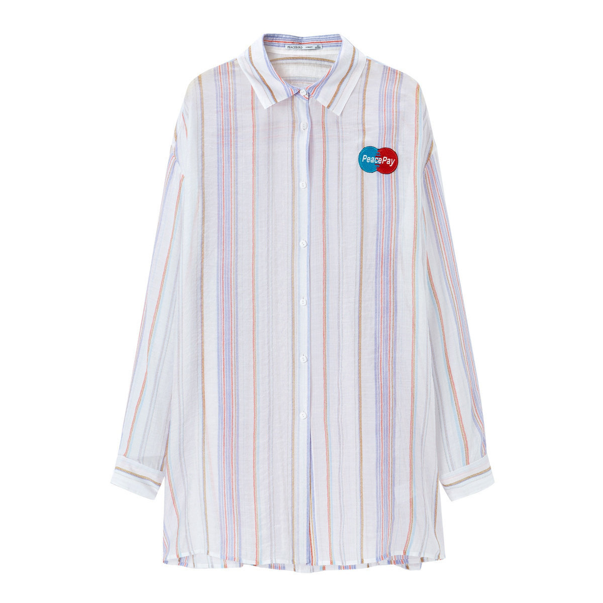 太平鸟条纹2020夏季新款单排扣衬衫 太平鸟普埃拉衬衫