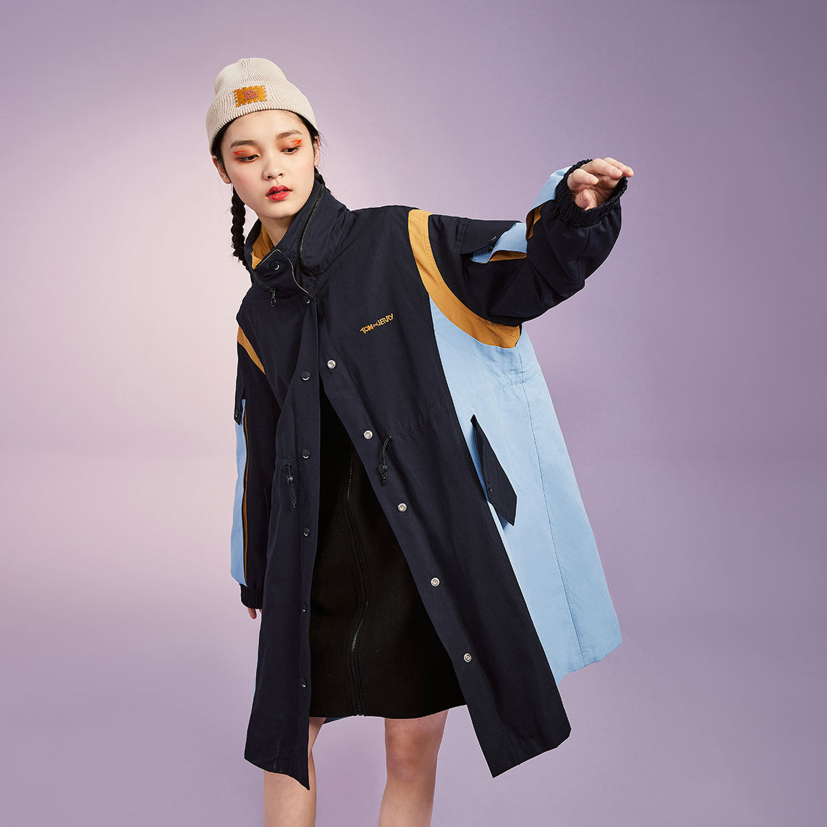 【猫和老鼠联名】太平鸟女装2020风衣 太平鸟风衣