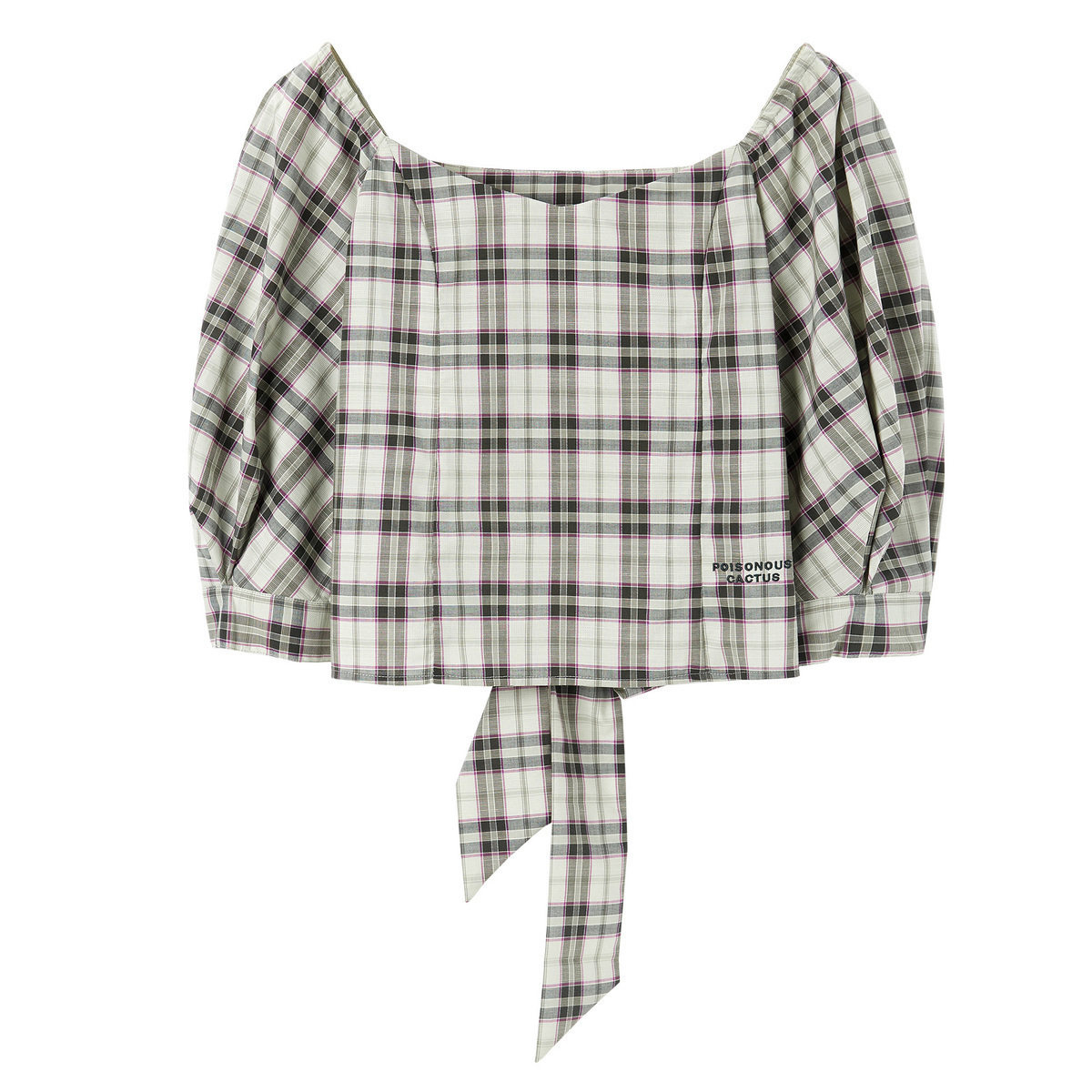 太平鸟2020夏季新款格纹绑带衬衫 太平鸟喜之乐衬衫