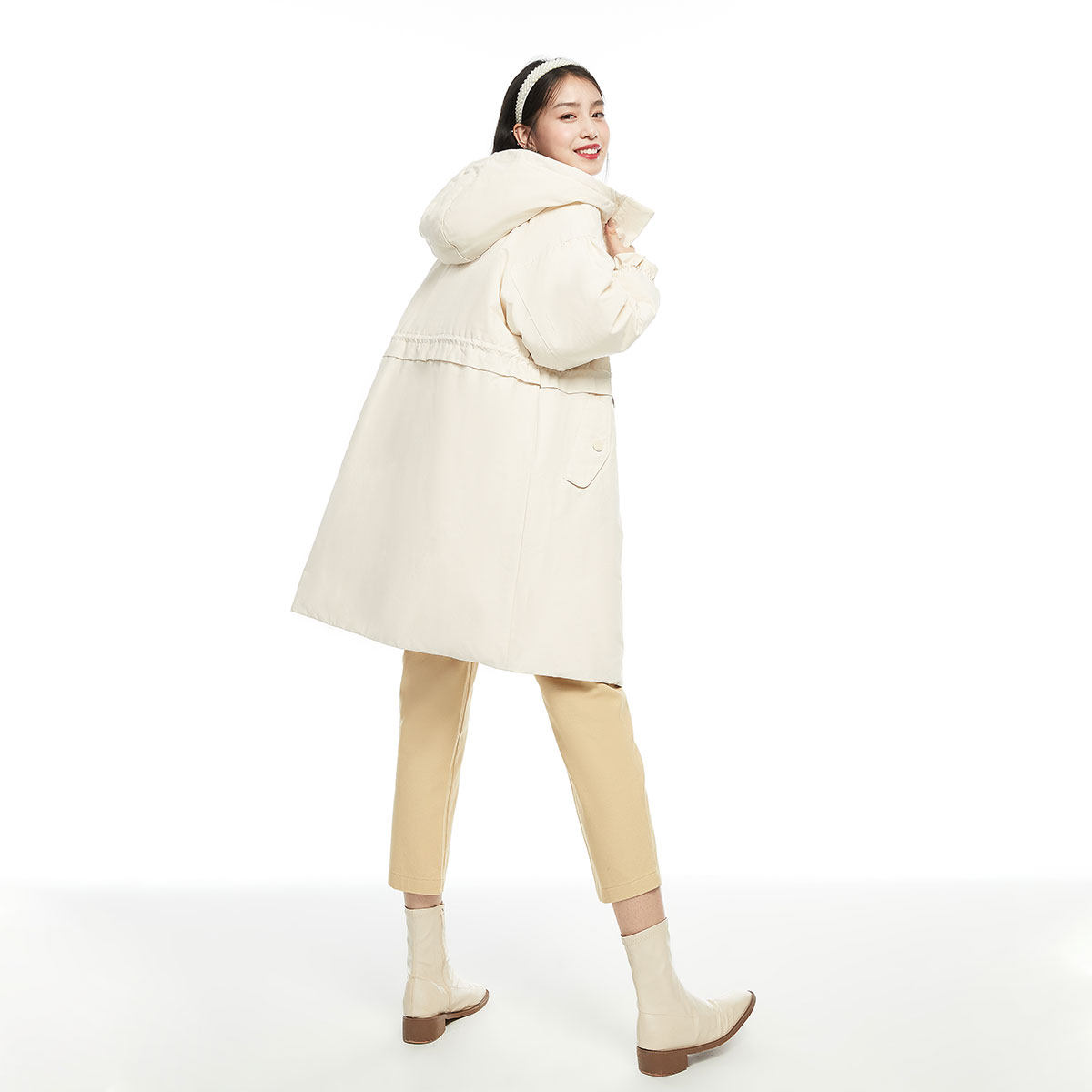 太平鸟长款连帽2020秋冬新款羽绒服 太平鸟羽绒服